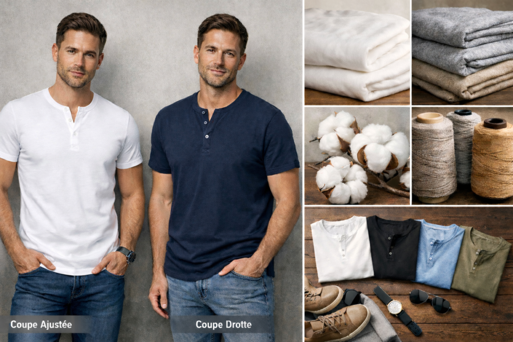 Choisir un t-shirt col tunisien adapté à sa morphologie