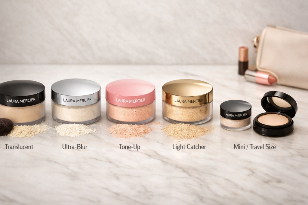 Les différentes versions de la poudre Laura Mercier