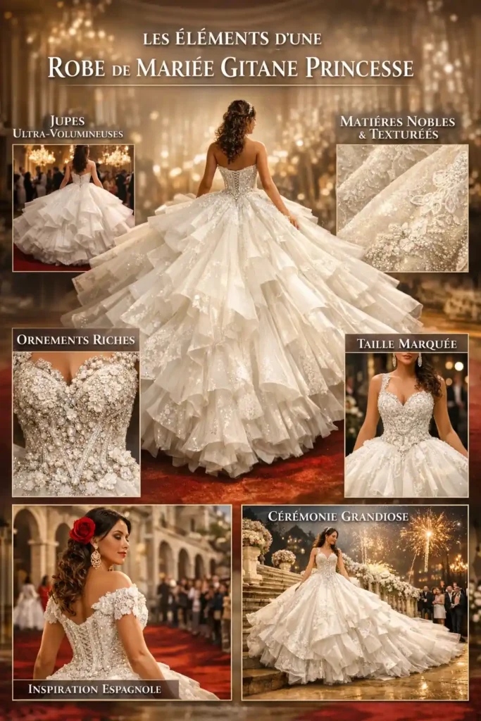Les éléments distinctifs d’une robe de mariée gitane princesse