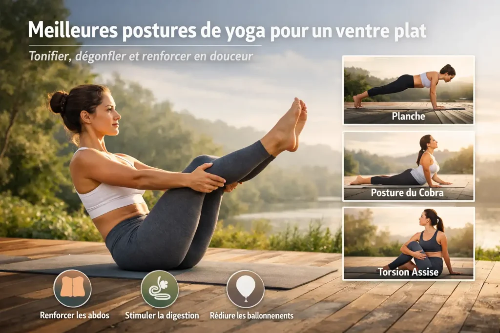 Meilleures postures de yoga pour un ventre plat : tonifier, dégonfler et renforcer en douceur